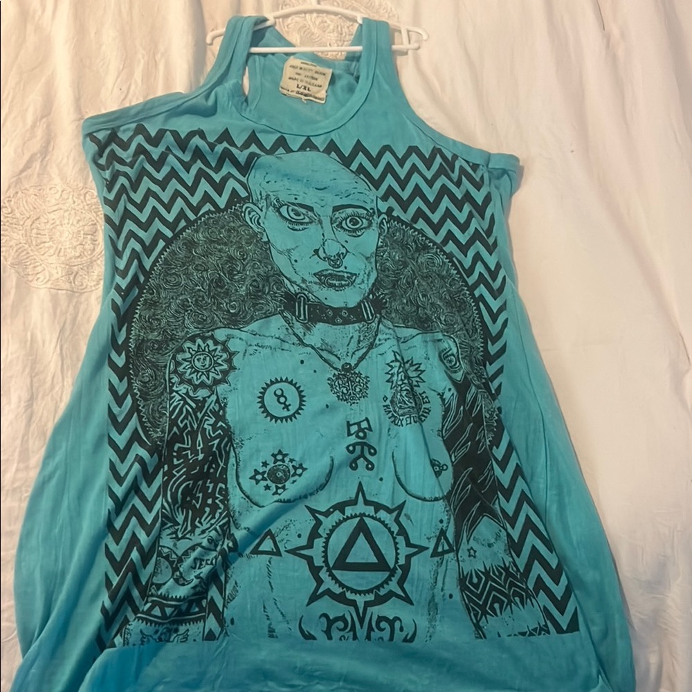 Blue Graphic Dress